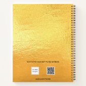 Carnet Initiales de monogramme de photo en or nom (Dos)