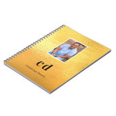 Carnet Initiales de monogramme de photo en or nom (Côté gauche)