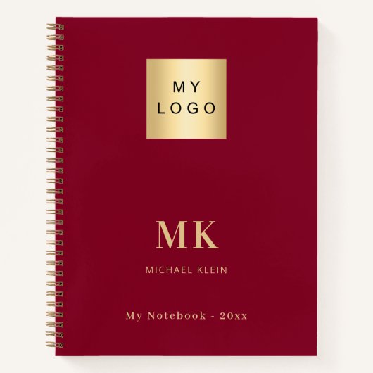 Carnet initiales de monogramme en or de Bourgogne entrepr (Devant)