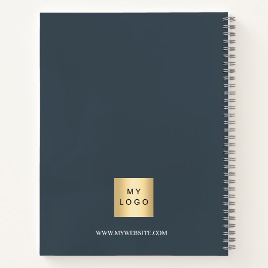 Carnet Initiales de monogramme gris charbon affaires (Dos)