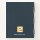 Carnet Initiales de monogramme gris charbon de bois affai (Dos)