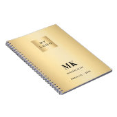 Carnet Initiales de monogramme noir or affaires (Côté Droit)