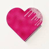 Carnet Initiales de monogramme scintillantes rose vif gla (Dos)