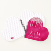 Carnet Initiales de monogramme scintillantes rose vif gla (Intérieur)