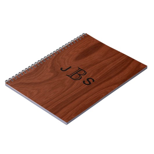 Carnet Initiales décorées d'un monogramme en bois (Côté gauche)