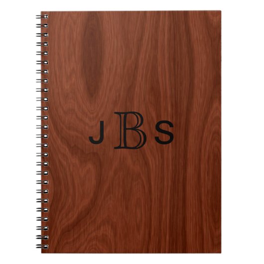 Carnet Initiales décorées d'un monogramme en bois (Devant)