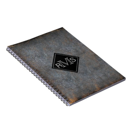 Carnet Initiales décorées d'un monogramme en cuir (Côté Droit)
