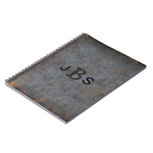 Carnet Initiales décorées d'un monogramme rustiques (Côté gauche)