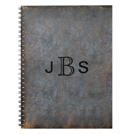 Carnet Initiales décorées d'un monogramme rustiques (Devant)