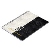 Carnet Initiales en marbre noir et blanc (Côté gauche)