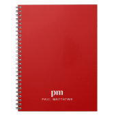 Carnet Initiales et nom de monogramme professionnel simpl (Devant)