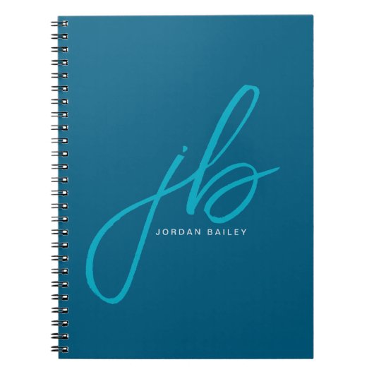 Carnet Initiales et nom du monogramme de script élégant b (Devant)