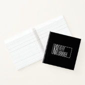 Carnet Initiales Modernes & Logo de Nom | Noir & Blanc (Intérieur)