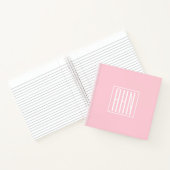Carnet Initiales Monogramme | Blanc Sur Rose Clair (Intérieur)