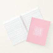 Carnet Initiales Monogramme | Blanc Sur Rose Clair (Intérieur)