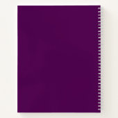 Carnet Initiales Monogramme | Blanc Sur Violet Foncé (Dos)