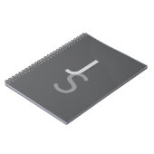 Carnet Initiales monogrammes à chevauchement moderne | Gr (Côté gauche)