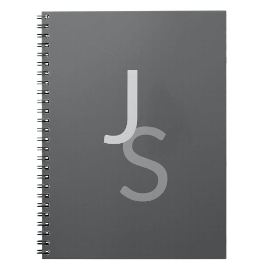 Carnet Initiales monogrammes à chevauchement moderne | Gr (Devant)
