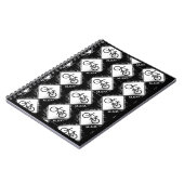 Carnet Initiales Monogrammes sur Motif Vélo Noir et Blanc (Côté gauche)