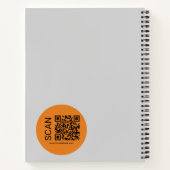 Carnet Initiales Orange Minimaliste Point Gris (Dos)