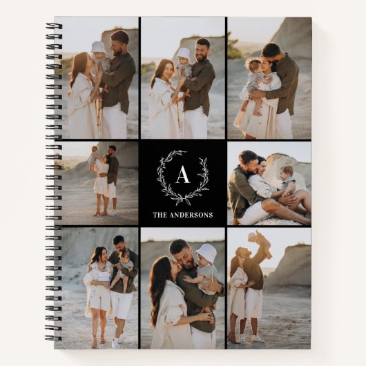 Carnet Initiales personnalisées Élégant Monogramme photo  (Devant)