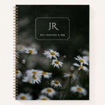 Initiales personnalisées et marguerites lunatiques