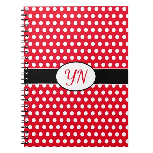 Carnet Initiales personnalisées Point Polka (Devant)