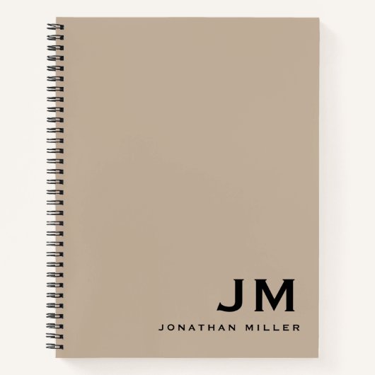 Carnet Initiales pour monogramme Beige Professionnel (Devant)