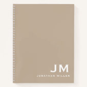 Carnet Initiales pour monogramme blanc beige professionne (Devant)