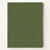 Carnet Initiales professionnelles de monogramme vert oliv (Dos)