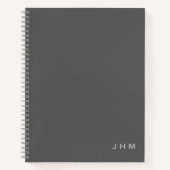 Carnet Initiales professionnelles minimes en gris (Devant)