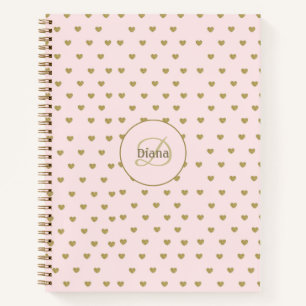 Carnet Initiales rose vif moderne Monogramme élégant