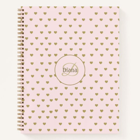 Carnet Initiales rose vif moderne Monogramme élégant (Devant)