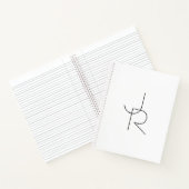Carnet Initiales superposées Modern 2 | Noir sur Blanc (Intérieur)