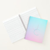 Carnet Initiales superposées modernes 2 | Turquoise Rose (Intérieur)