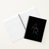 Carnet Initiales superposées modernes | Rose Turquoise No (Intérieur)