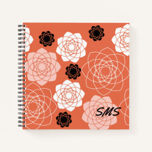 Carnet Initiales Symétrie Succulente Terracota Notebook