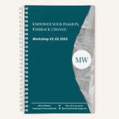 Carnet Initiales Turquoise Autoriser votre passion Embras (Recto)