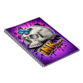 Carnet INK… Hand-Drawn Skull with Butterfly (Côté Droit)