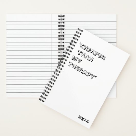 Carnet InkMood: "Moins cher que ma thérapie" (À l'intérieur)