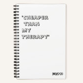 Carnet InkMood: "Moins cher que ma thérapie" (Recto)