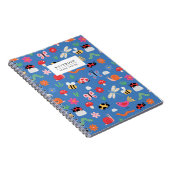 Carnet Insectes Mignons & Motif Nature en Bleu (Côté Droit)