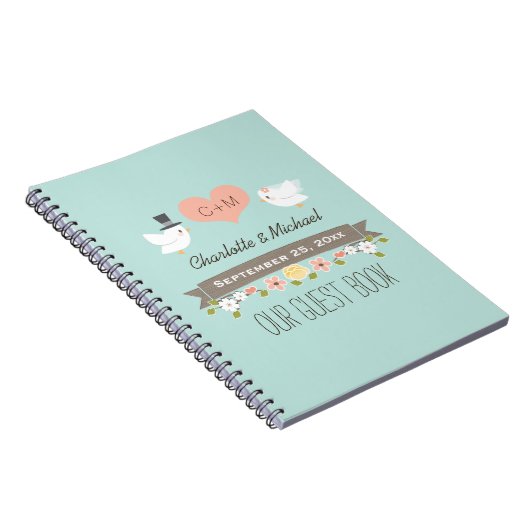 Carnet Inséparables décorés d'un monogramme d'Aqua (Côté Droit)