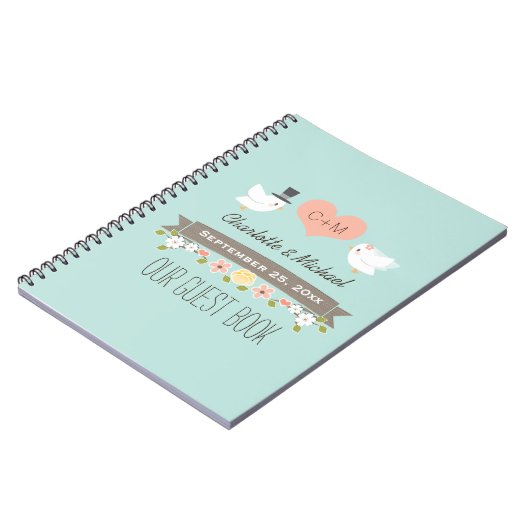 Carnet Inséparables décorés d'un monogramme d'Aqua (Côté gauche)