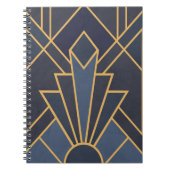 Carnet Inspiration Art Déco en bleu et or (Devant)