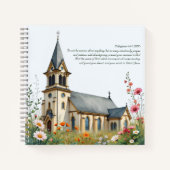 Carnet Inspiration Bible Verse Aquarelle Eglise (Devant)