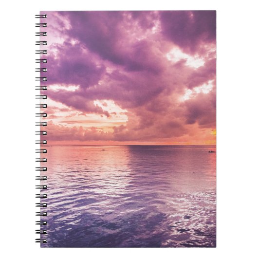 Carnet Inspiration du coucher de soleil sur l'océan (Devant)