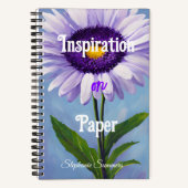 Carnet Inspiration sur papier Fleur de marguerite violett (Recto)
