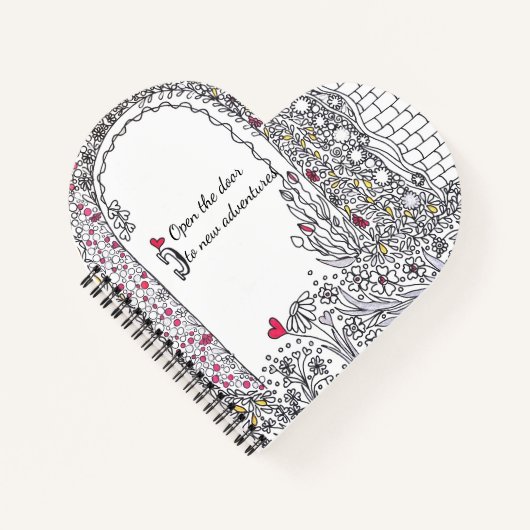 Carnet Inspirational Heart Shaped Spiral Notebook (Devant)