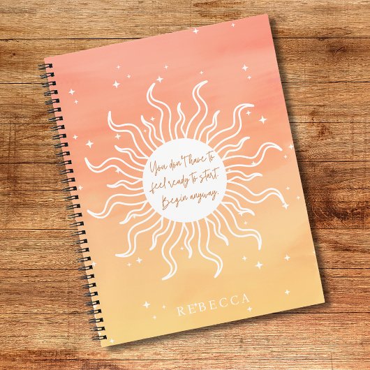 Carnet Inspirational Quote Mystic Sun Writing